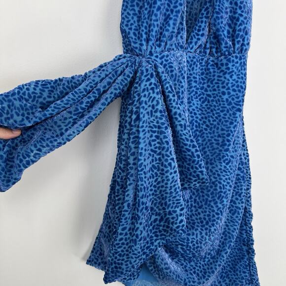 Revolve NBD Size XS? Pari Mini Dress in Textured Blue Leopard Print - Picture 7 of 9